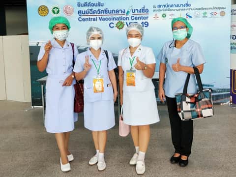 จิตอาสา ศูนย์ฉีดวัคซีนกลางบางซื่อ 25 สิงหาคม 2564