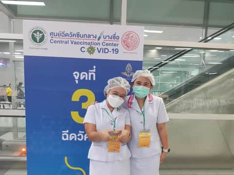 จิตอาสา ศูนย์ฉีดวัคซีนกลางบางซื่อ 29 มิถุนายน 2564