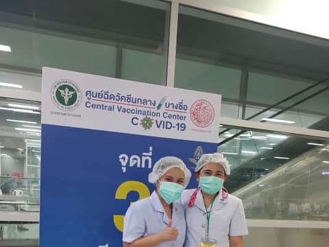 จิตอาสา ศูนย์ฉีดวัคซีนกลางบางซื่อ 29 มิถุนายน 2564