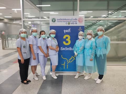จิตอาสา ศูนย์ฉีดวัคซีนกลางบางซื่อ 28 มิถุนายน 2564