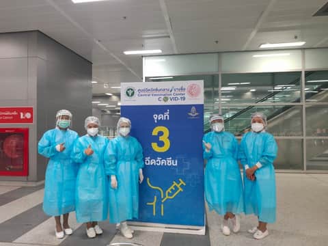 จิตอาสา ศูนย์ฉีดวัคซีนกลางบางซื่อ 11 มิถุนายน 2564