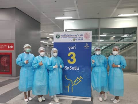 จิตอาสา ศูนย์ฉีดวัคซีนกลางบางซื่อ 24 พฤษภาคม 2564